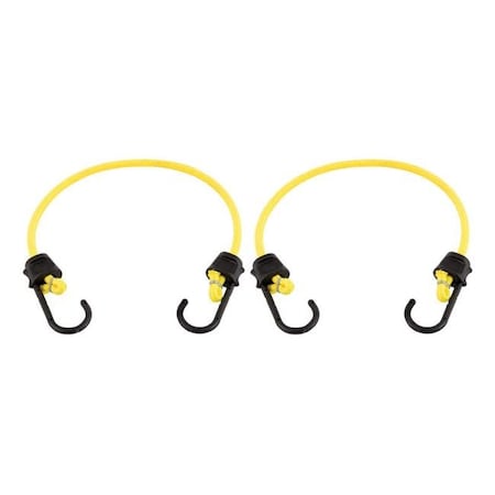 Yellow Bungee Cord44; 24 x 0.315 in. - Pack of 2